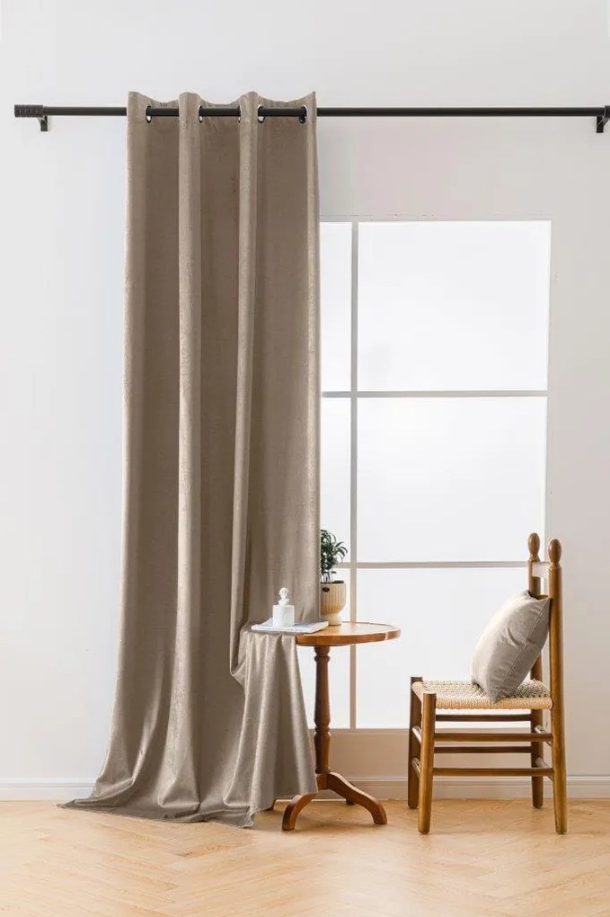 Draperie din catifea opaca bej VELVET 140x250 cm
