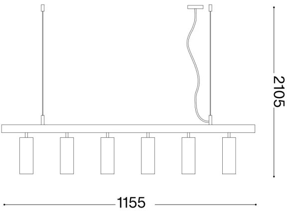 Lustră LED pe cablu Ideal Lux DYNAMITE 6xGU10/7W/230V negru