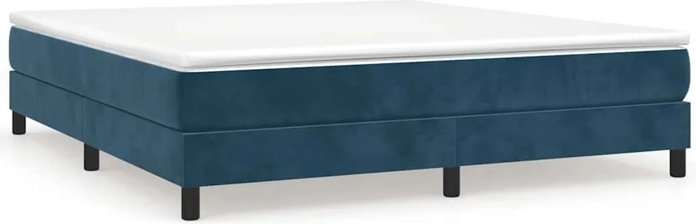 vidaXL Cadru de pat cu arcuri, albastru închis, 180x200 cm, catifea