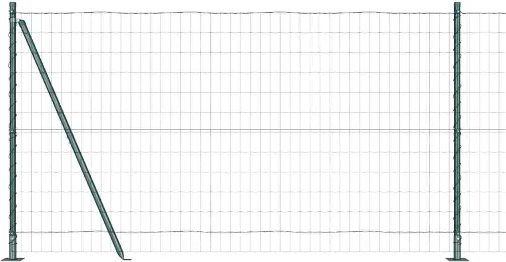 vidaXL Gard cu Stâlp Verde 1,2 x 10 m Oțel și PVC