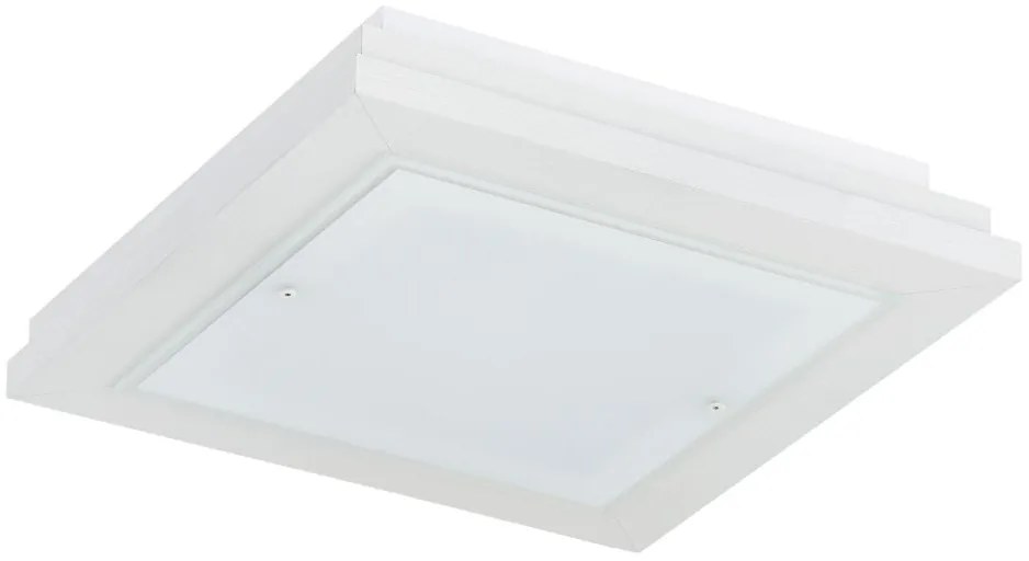 Plafoniera din lemn si sticla TABOR 42x42cm, alb crem