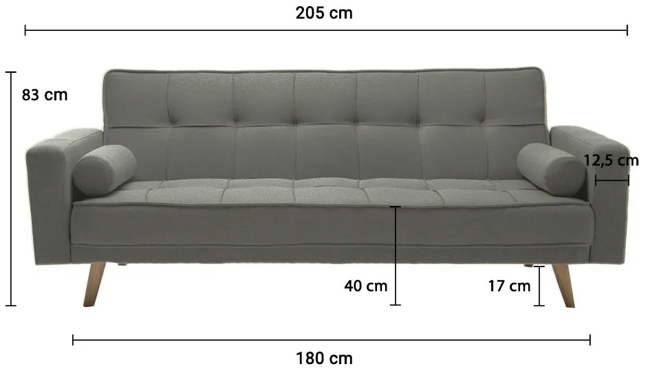 Canapea extensibila gri masliniu NESTOR VELVET