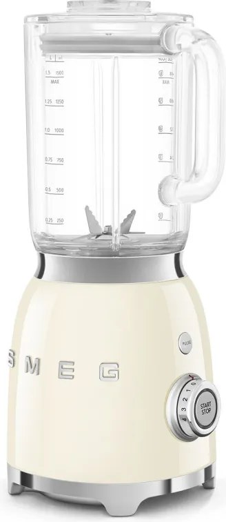 Blender Smeg BLF03CREU, 800 W, 1,5 l, 18 000 rpm, 4 programe, 4 viteze + Impusl, Otel inoxidabil, Crem