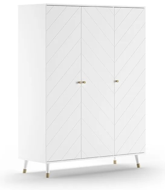 Dulap cu 3 Uși, Alb Satinat (MDF) – Billy – Vipack