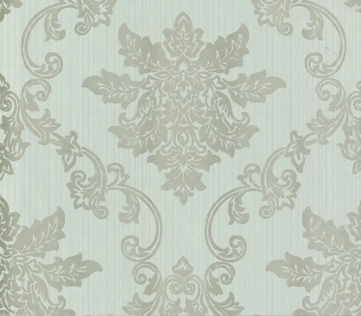 Tapet Hampton, Duck Egg Blue Luxury Damask, 1838 Wallcoverings, 5.3mp / rola