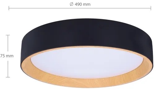 Plafonieră LED dimabilă Brilagi LARIOS LED/60W/230V 3000-6500K ø 49 cm negru + telecomandă