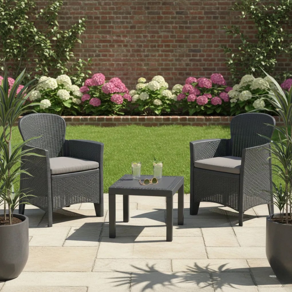 Set grădină AKITA, 3 piese, antracit I.P.A.E-Progarden