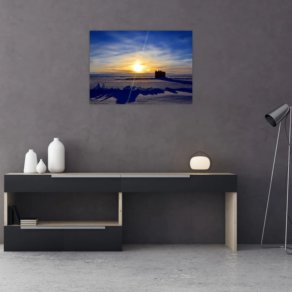 Tablou pe sticlă - peisaj polar (70x50 cm)