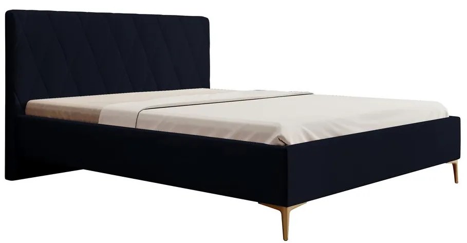 Pat matrimonial 140 cm Tikka 140 (albastru marin + auriu). 1099417
