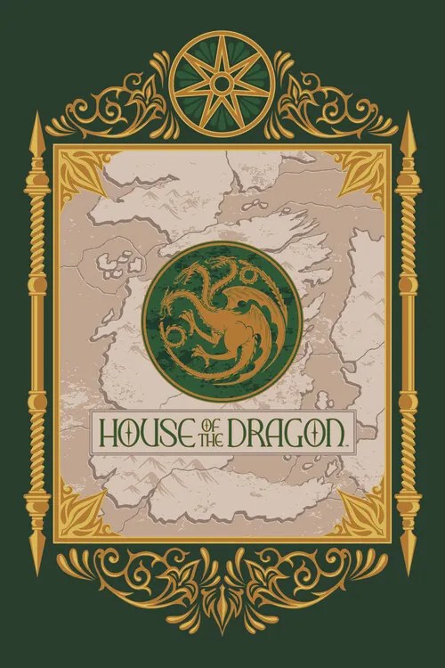 Poster de artă House of the Dragon - Map & Crest