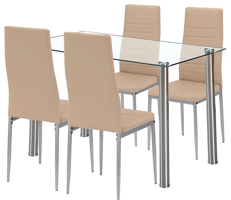 Mateo 4+1 set de luat masa bej-gri