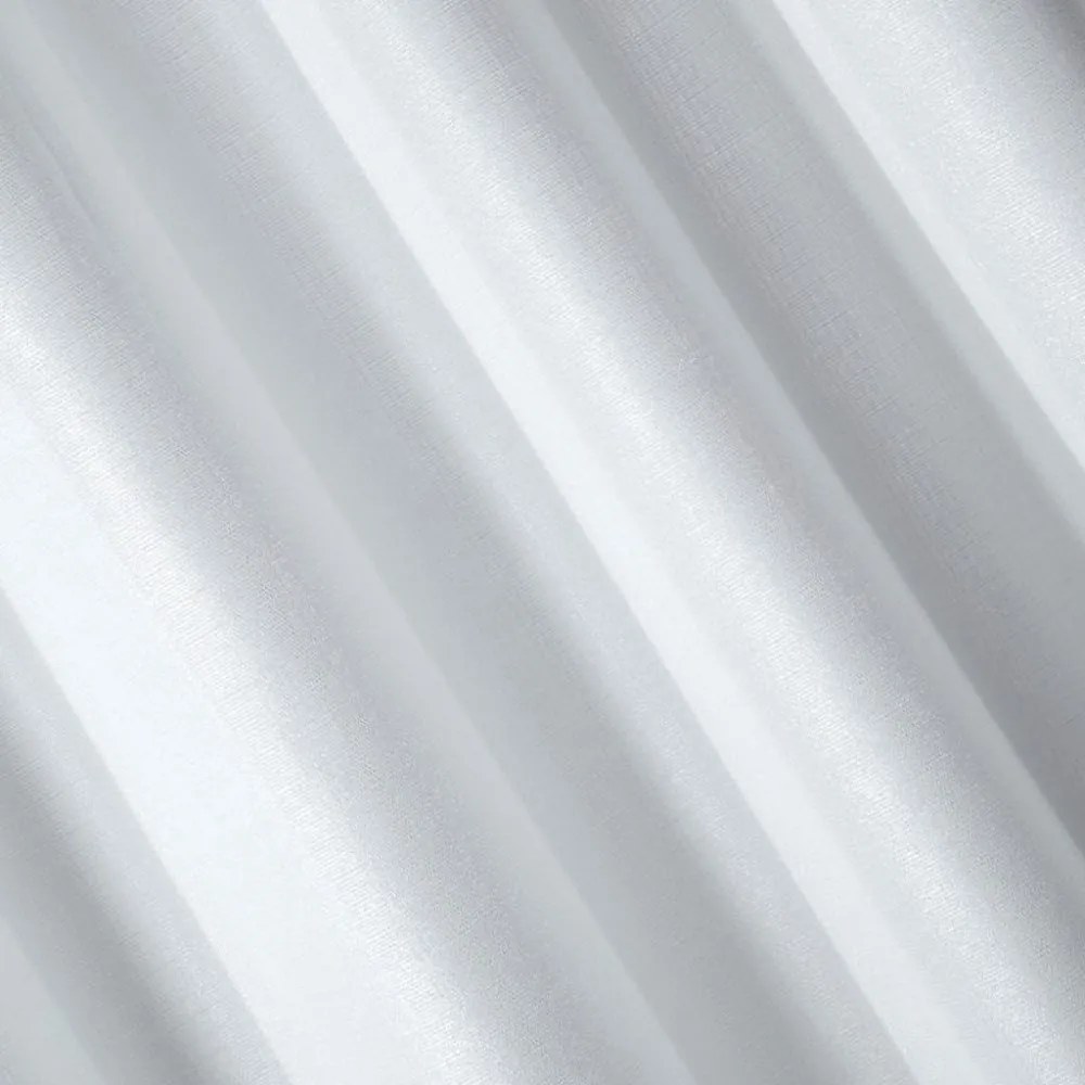Draperie alb lucioasă cu agățare pe inele 140 x 250 cm Lungime: 250 cm