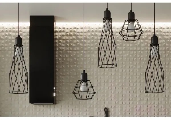 Lustră pe cablu Sollux SL.1165 SUBA 1xE27/15W/230V negru