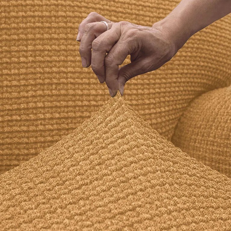 Huse super elastice RUBINIA aurii taburet (40 - 60 cm)