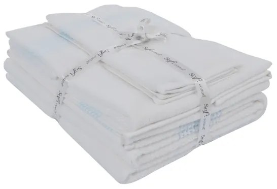 Set cadou prosoape și prosop de corp AQUA, 5 buc Alb – Broderie roz Set (2 buc 33x33cm, 2 buc prosop 45x90cm, prosop de corp 75x150cm)