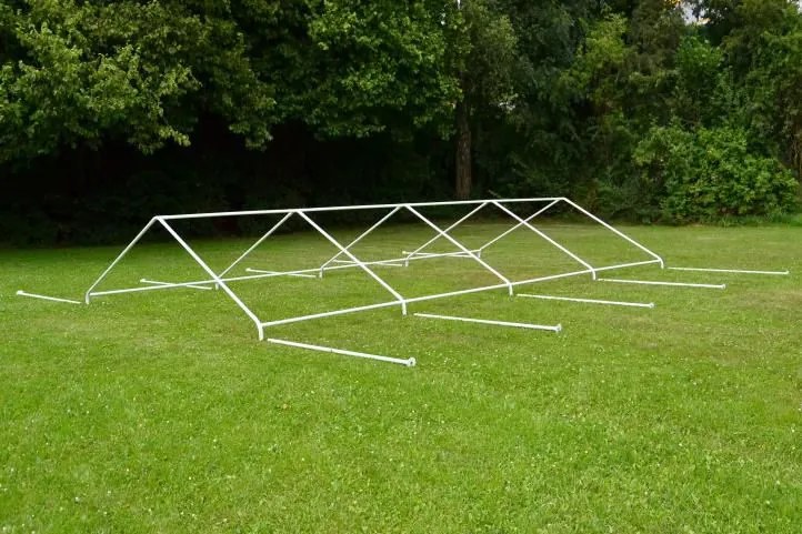 Cort mare de grădină 32m² - țevi de oțel, prelată PE, 4x8m