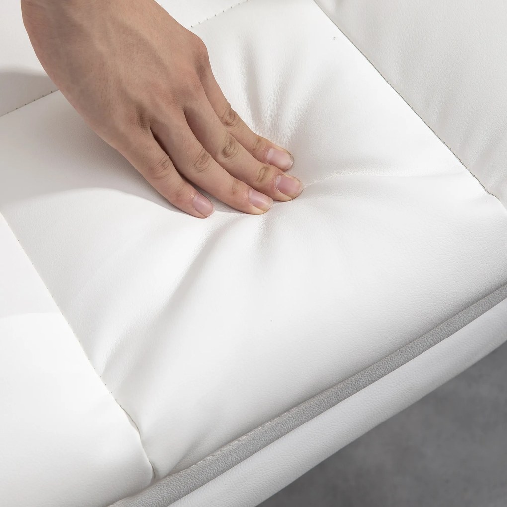 HOMCOM Scaun de birou ergonomic, înălțime reglabilă 48-56 cm, spătar cu înclinare, suport pentru picioare, alb | Aosom Romania