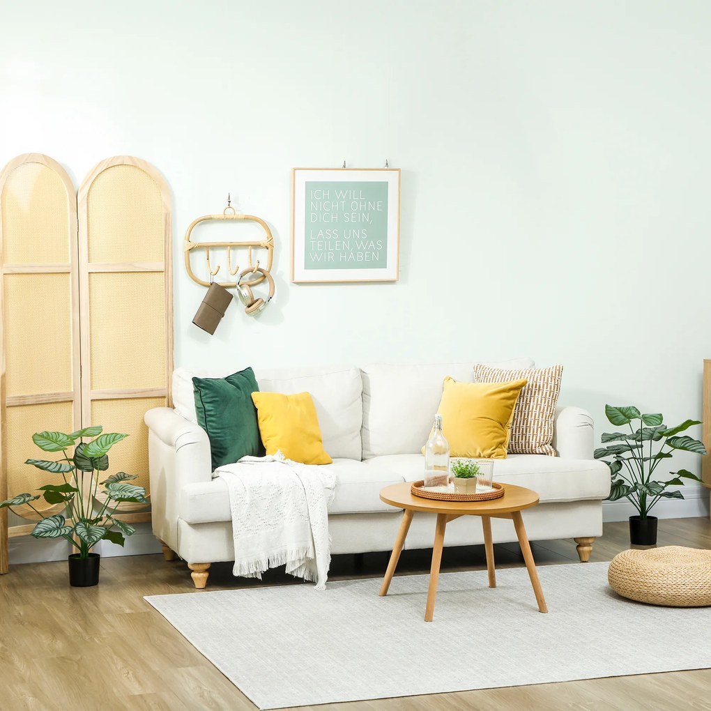 HOMCOM Set de 2 plante artificiale interioare 65 cm, arbore artificial cu ghiveci din plastic și floxare, verde | Aosom Romania