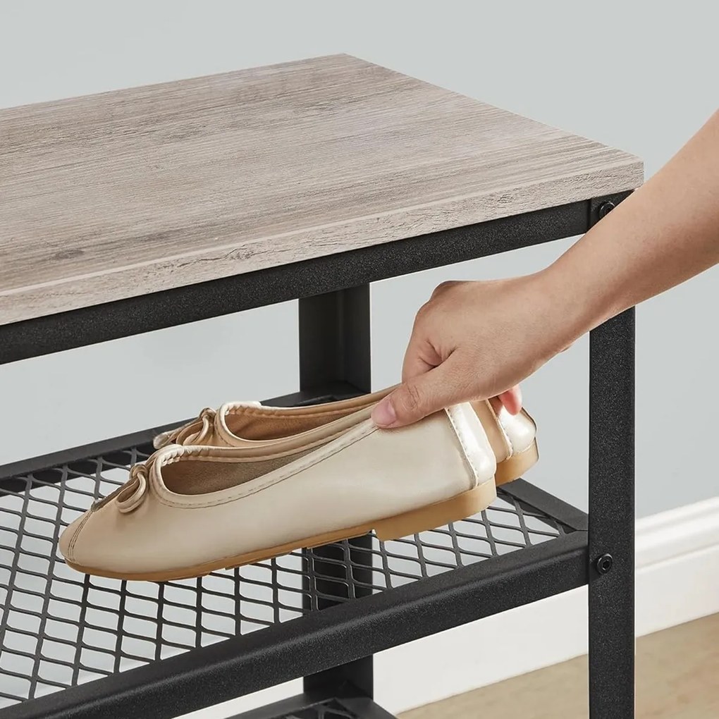 Raft pentru pantofi E1078 GREY, gri, 2 etaje