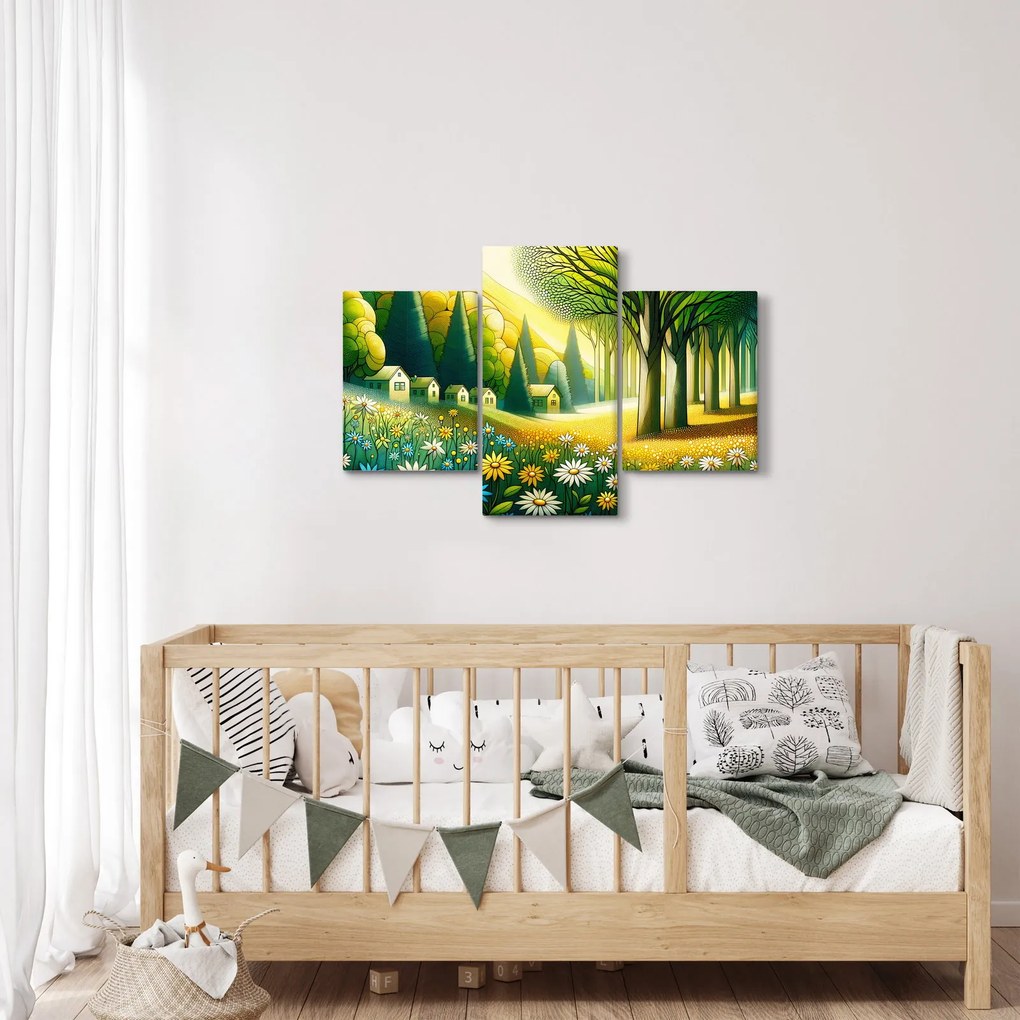 Tablou - Sat în galben-verde (90x60 cm)