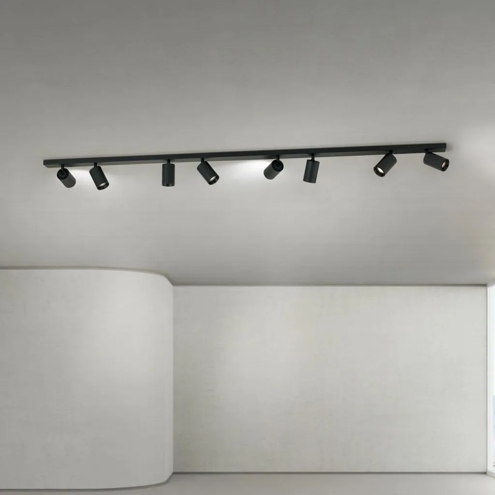 Plafoniera cu 8 Spoturi stil minimalist modern SEAN negru
