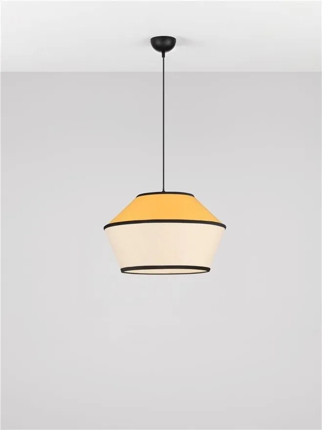 Lustra cu abajur stratifiat catifea Mustard cu hartie naturala VELISS