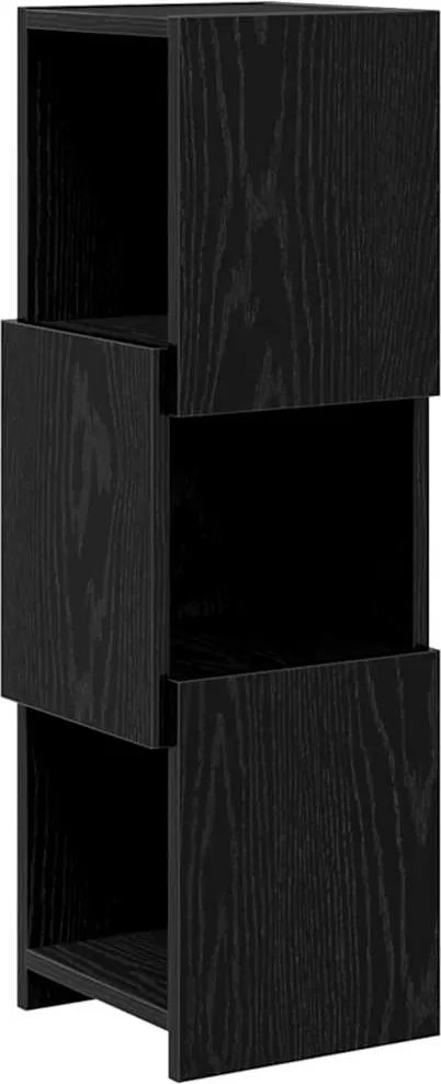 vidaXL Dulap de colț Stejar Negru 25,5x25x80cm Lemn compozit