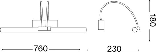 Ideal Lux - Aplică LED pentru tablou BOW, 8 W, 230 V, 76 cm, CRI 90, alamă