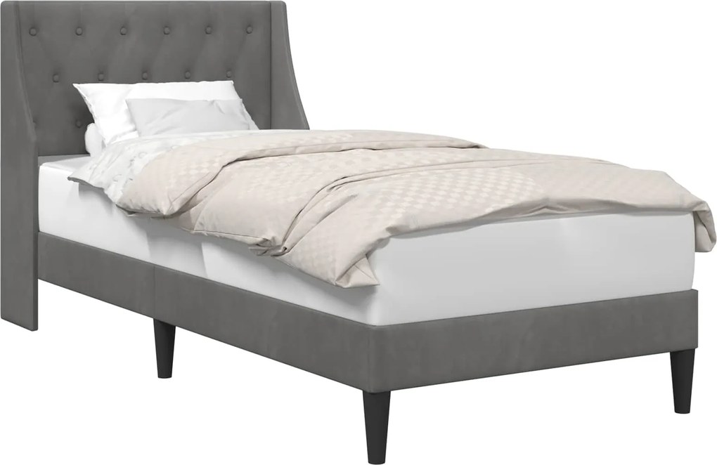 vidaXL Cadru de pat cu headboard Gri închis 80 x 200 cm Catifea