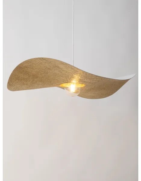 Lustră pe cablu KAPELLO 1xE27/60W/230V d. 76 cm albă/aurie