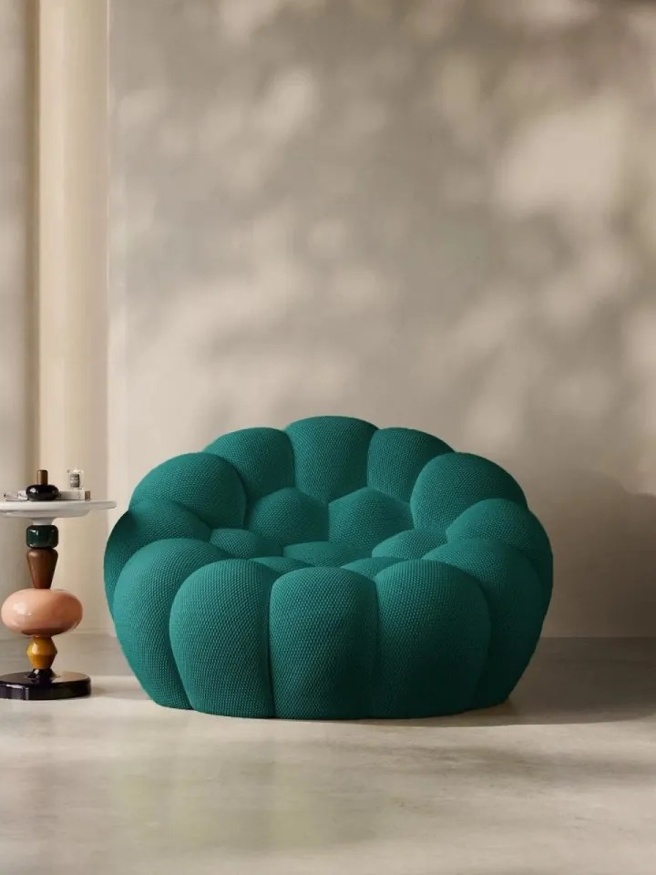 Fotoliu Bubble Ball (Fagure) din spumă cu memorie HD – design modern și confort premium (Culoare: Verde Lime)