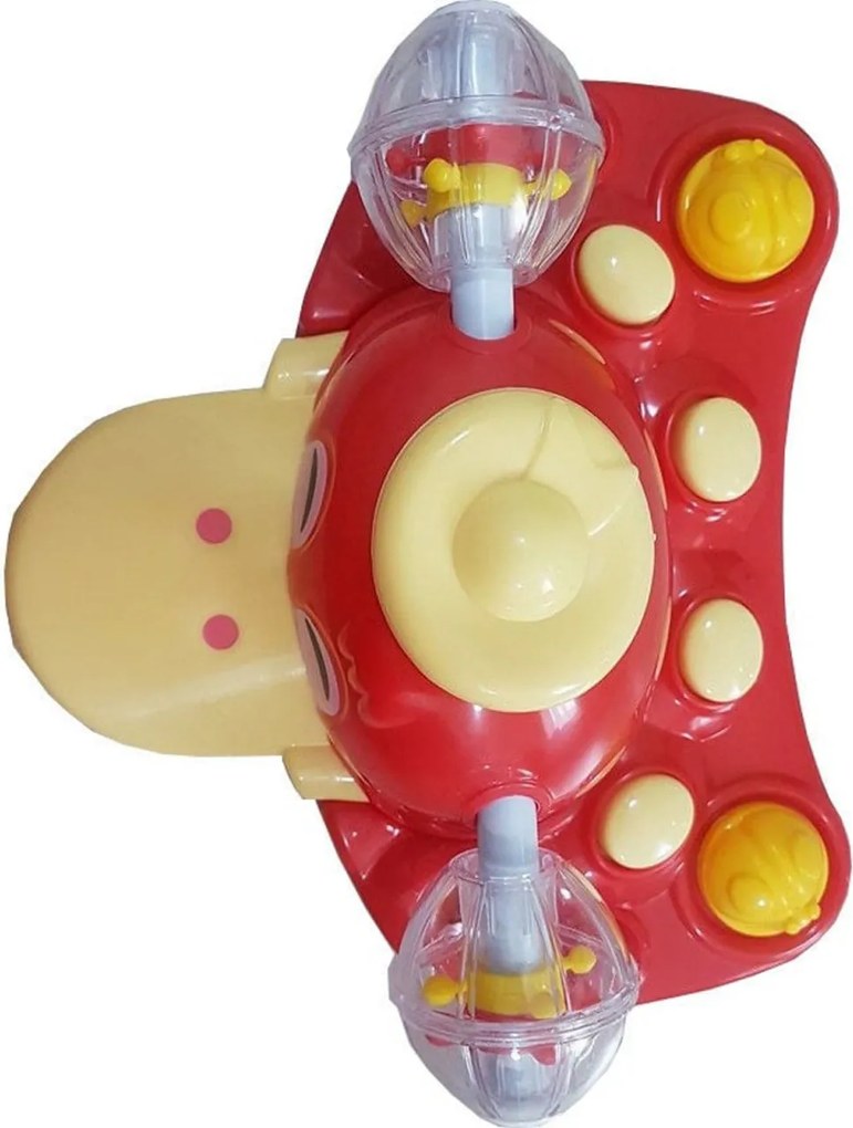 Premergator Reglabil in 3 Trepte NOVOKIDS™ Happy Duck , Ratusca, Pliabil, 8 Roti, Cu Melodii, Rosu