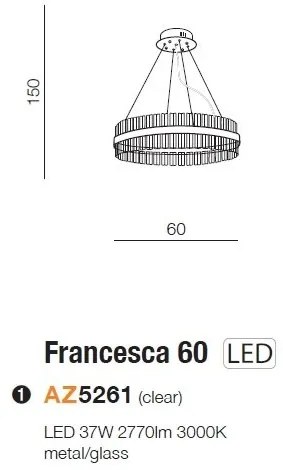Lustra LED suspendata design elegant FRANCESCA 60