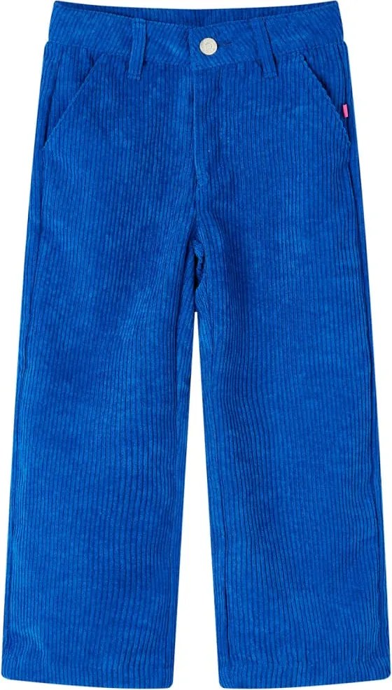 vidaXL Pantaloni pentru copii, velur, albastru cobalt 104