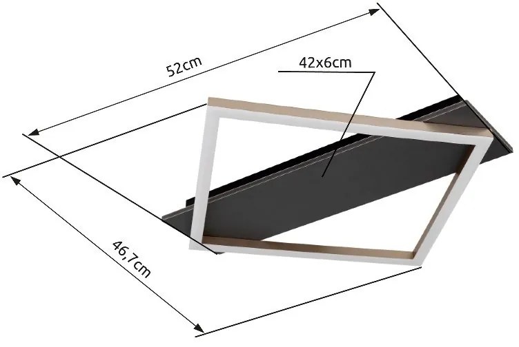 Plafoniera LED metal negru, MDF gri BEATRIX I