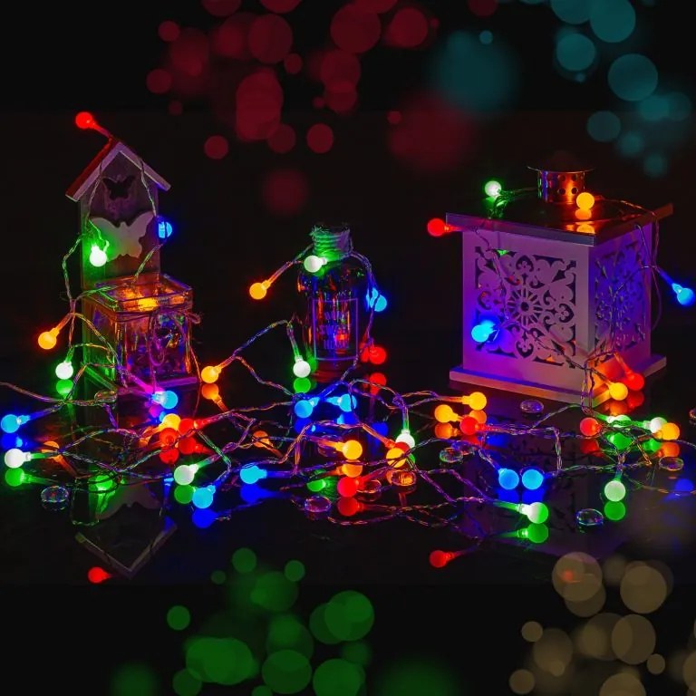 Iluminat de petrecere -5m,50 de LED-uri, colorate,cu baterii