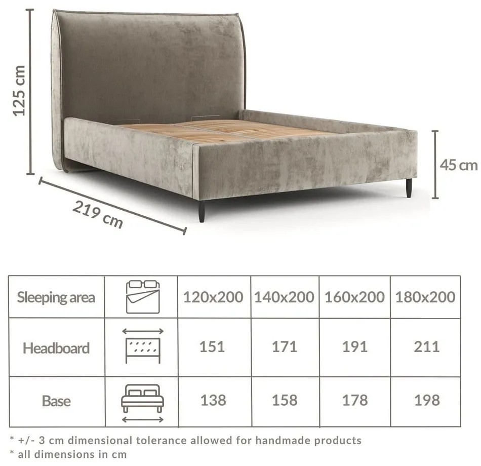 Pat matrimonial albastru închis tapițat cu spațiu de depozitare cu somieră 160x200 cm Shell – Maison de Rêve