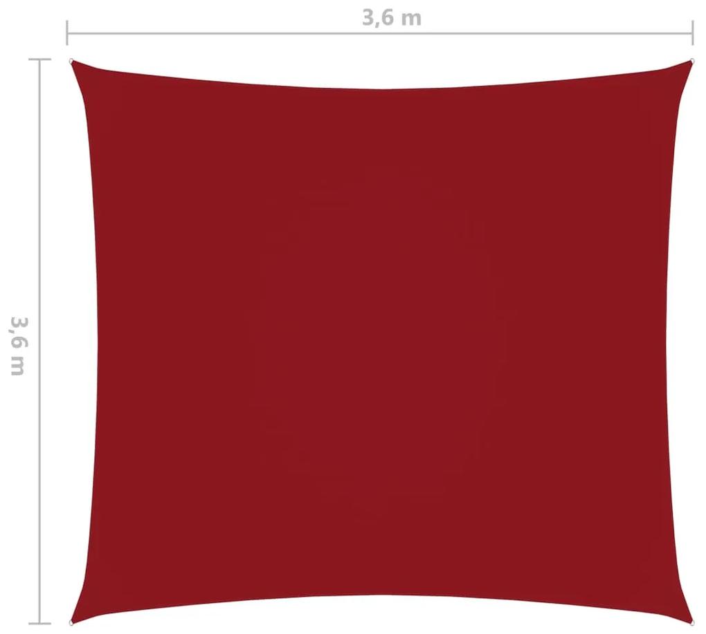 Parasolar, rosu, 3,6x3,6 m, tesatura oxford, patrat Rosu, 3.6 x 3.6 m