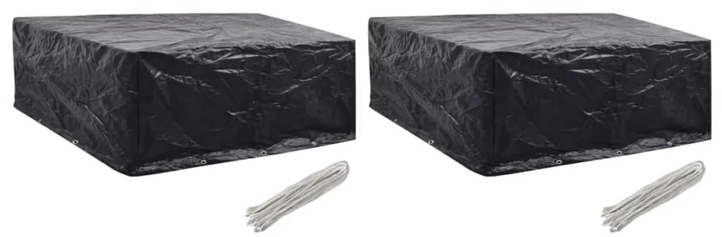 vidaXL Huse mobilier grădină, 2 buc., 260 x 260 x 90 cm, 10 ocheți