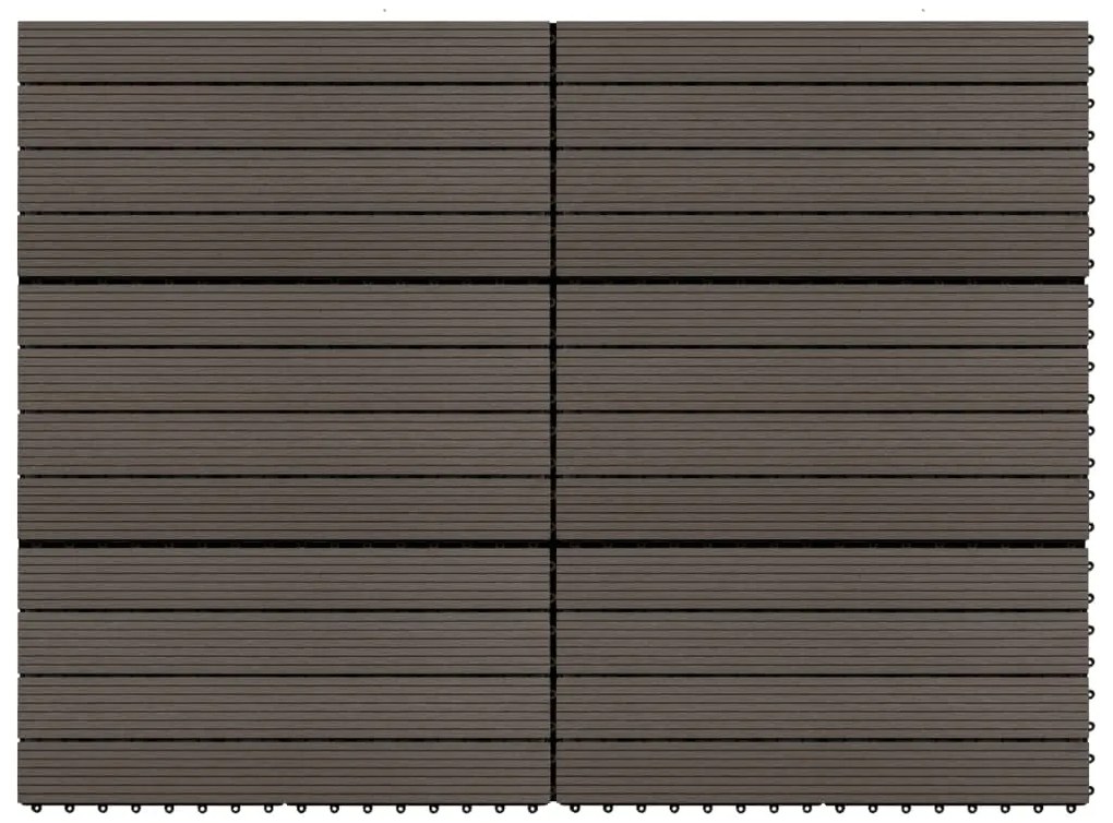 vidaXL Plăci de pardoseală, 6 buc., maro închis, 60x30cm, WPC, 1,08 m²