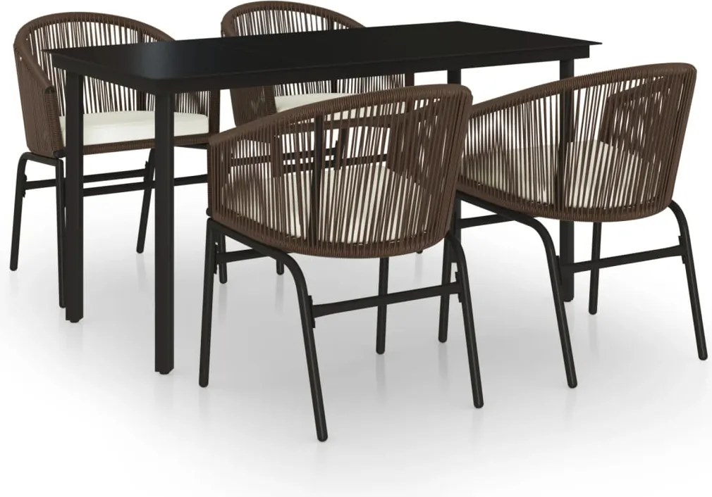 vidaXL Set de mobilier pentru grădină, 5 piese, maro