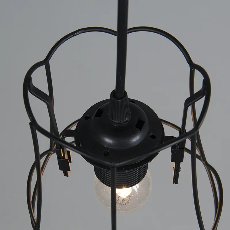 Lampă suspendată retro neagră 15 cm - Granny Frame