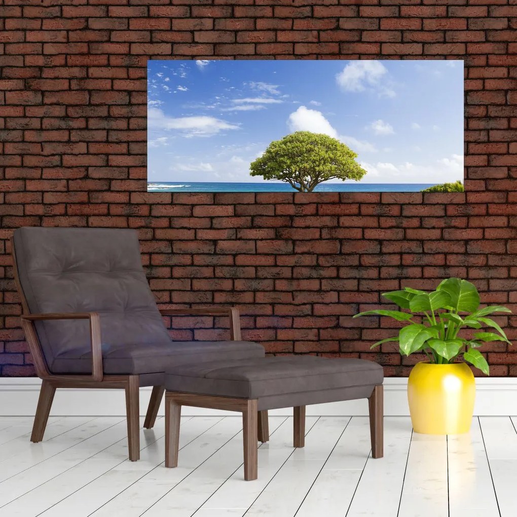 Tablou plaja cu copac (120x50 cm)