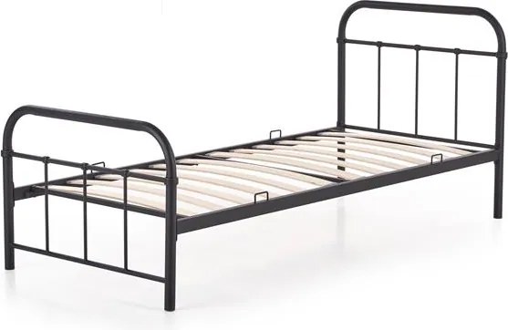 Pat de o persoană 90 cm Lashell 90 (fără saltea) (negru). 1039454