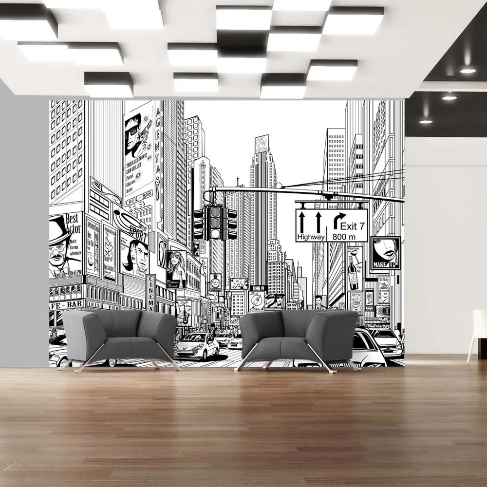 Fototapet Bimago - Street in New York city + Adeziv gratuit 200x154 cm