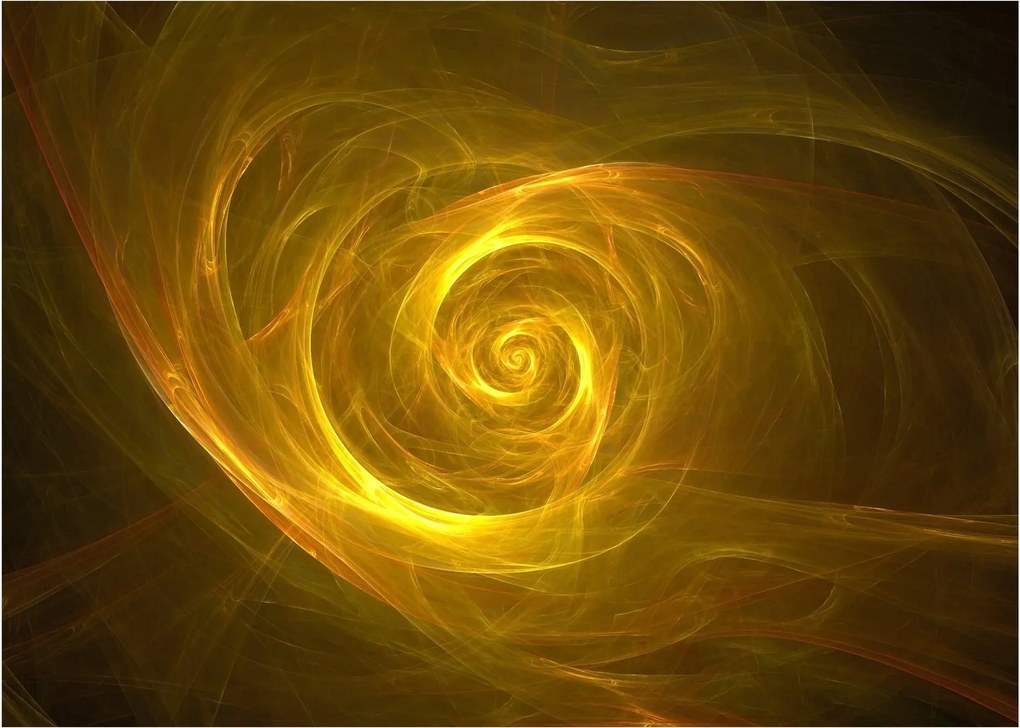 Tabloul cu spirala abstractă în galben (70x50 cm)