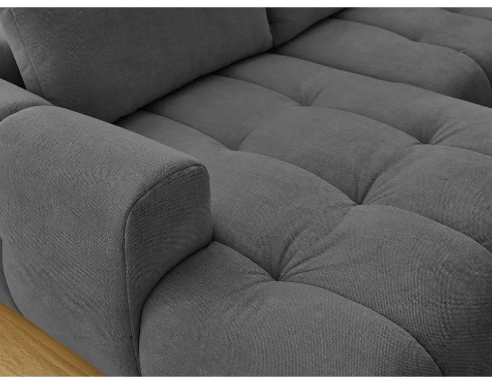 Colțar gri închis extensibil/cu spațiu de depozitare (cu colț pe partea dreaptă/în formă de "U") Fuji – Bobochic Paris