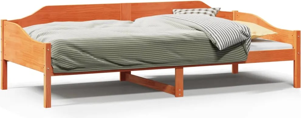 vidaXL Cadru de pat fără saltea maro ceruit 80x200 cm lemn masiv pin