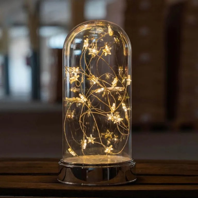 Set de domuri luminoase de Crăciun 20 LED, alb cald, 2 buc