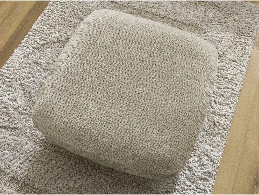 Taburet bej cu tapițerie din chenille Leonore – Bobochic Paris